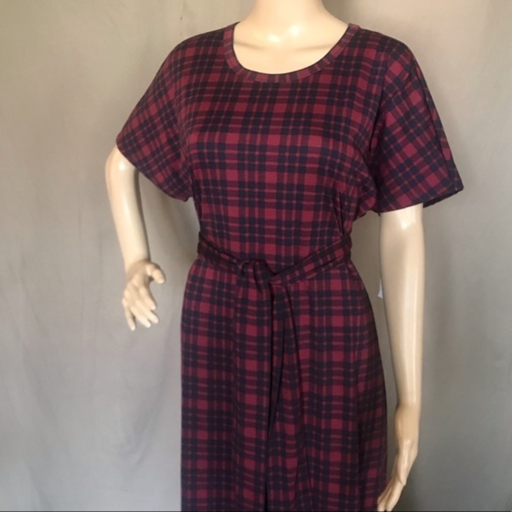LuLaRoe Burgundy/Black Marley Dress Size L…